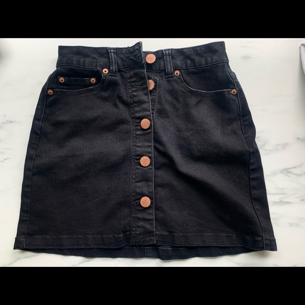 Black Denim Jean Skirt